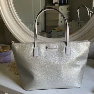 Silver Glitter Kate Spade Hamdbag